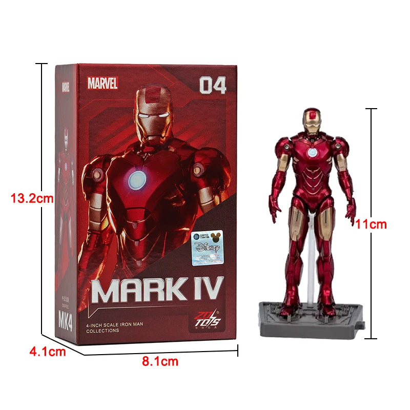 10cm Marvel IronMan MARK I,MARK II,MARK III,MARK IV,MARK V,MARK VI, MARK VII Action Figure