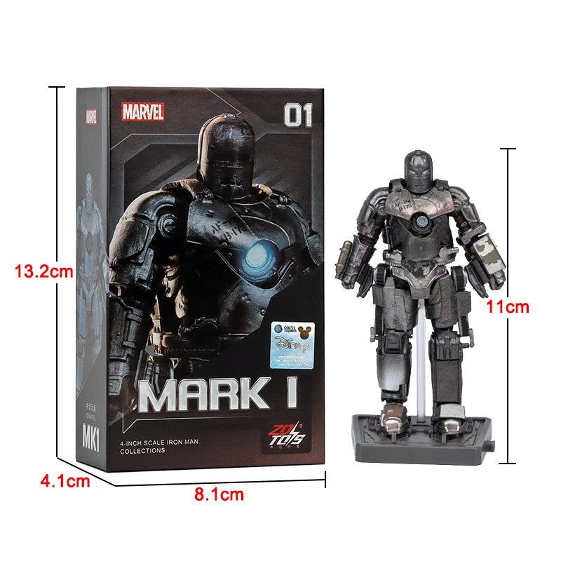 10cm Marvel IronMan MARK I,MARK II,MARK III,MARK IV,MARK V,MARK VI, MARK VII Action Figure