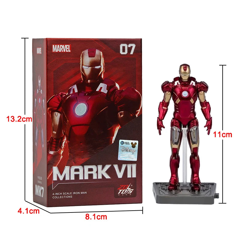 10cm Marvel IronMan MARK I,MARK II,MARK III,MARK IV,MARK V,MARK VI, MARK VII Action Figure