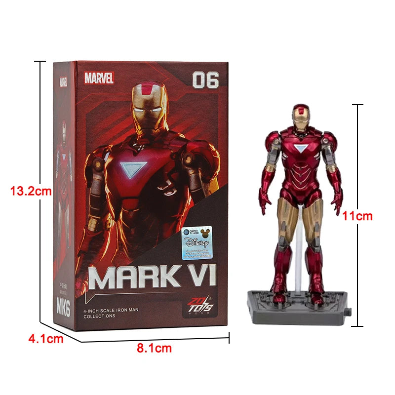 10cm Marvel IronMan MARK I,MARK II,MARK III,MARK IV,MARK V,MARK VI, MARK VII Action Figure