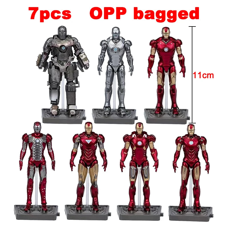 10cm Marvel IronMan MARK I,MARK II,MARK III,MARK IV,MARK V,MARK VI, MARK VII Action Figure